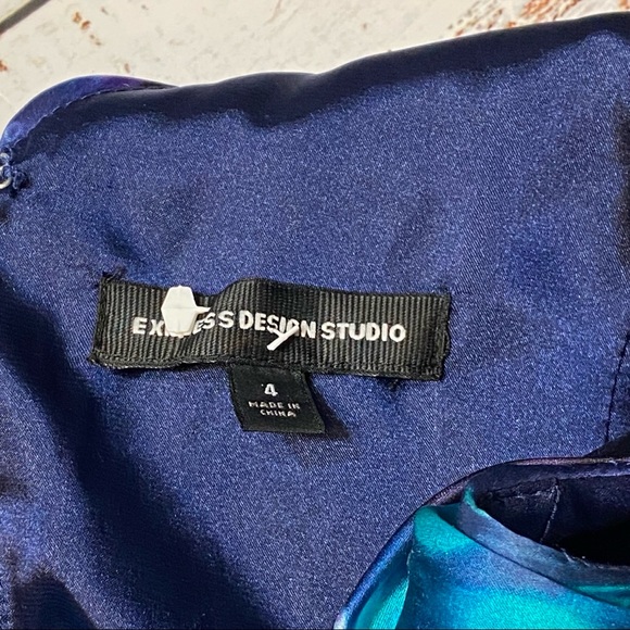 SOLD! 93% Silk Rouched Dress Express Design Studio - Picture 6 of 6